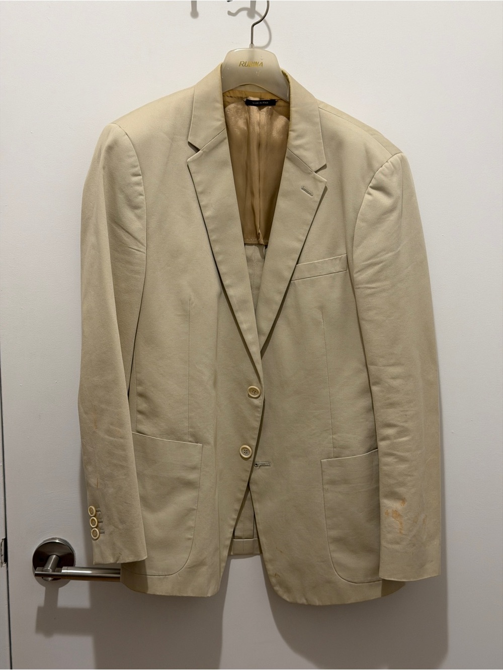 Prada Men's Single-Breasted Cotton Blazer - Stain on the sleeve